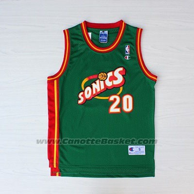 Maglia Seattle SuperSonics Gary Payton #20 Historic Retro Verde